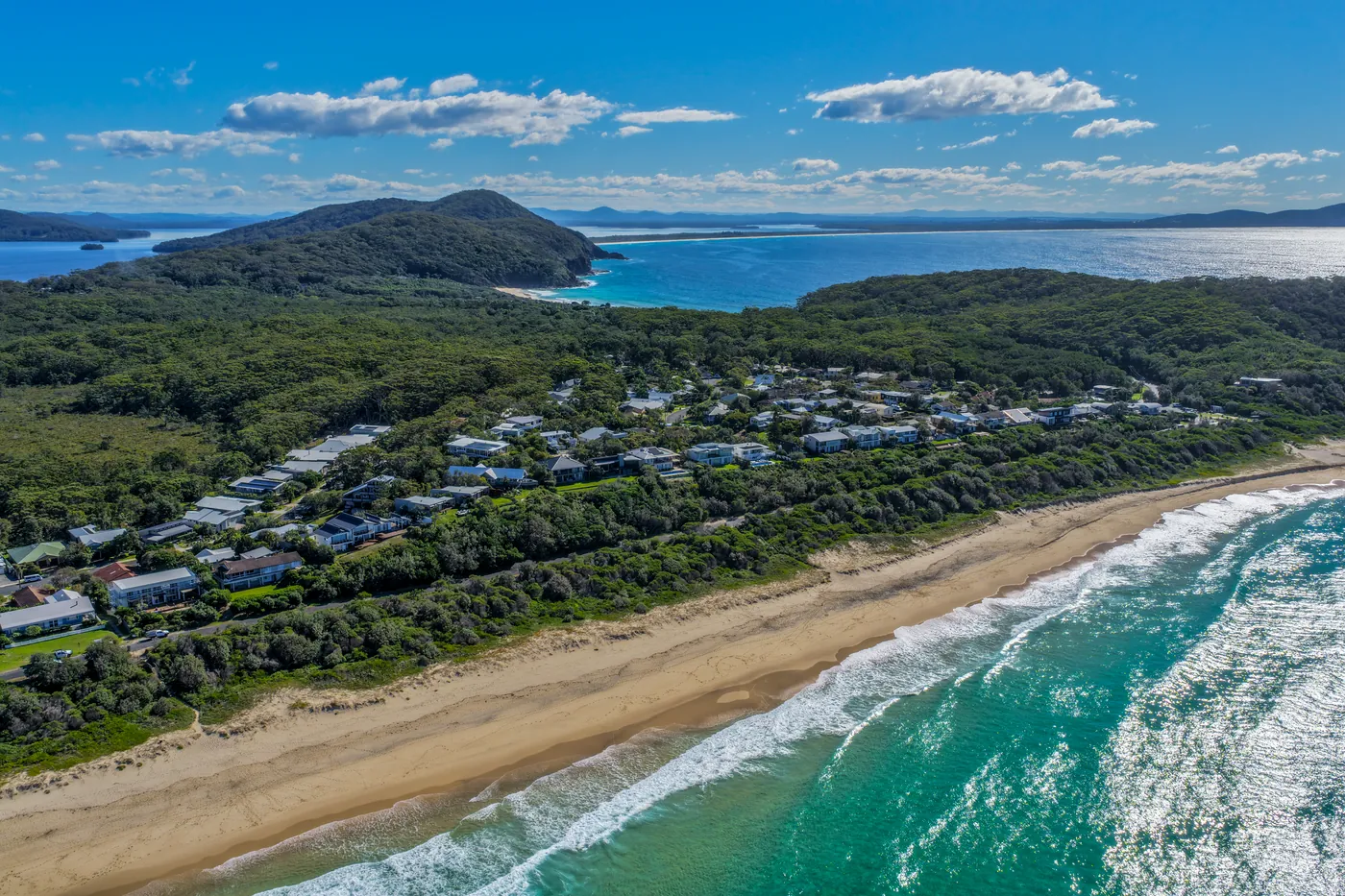 Aerial view of a NSW coastal headland