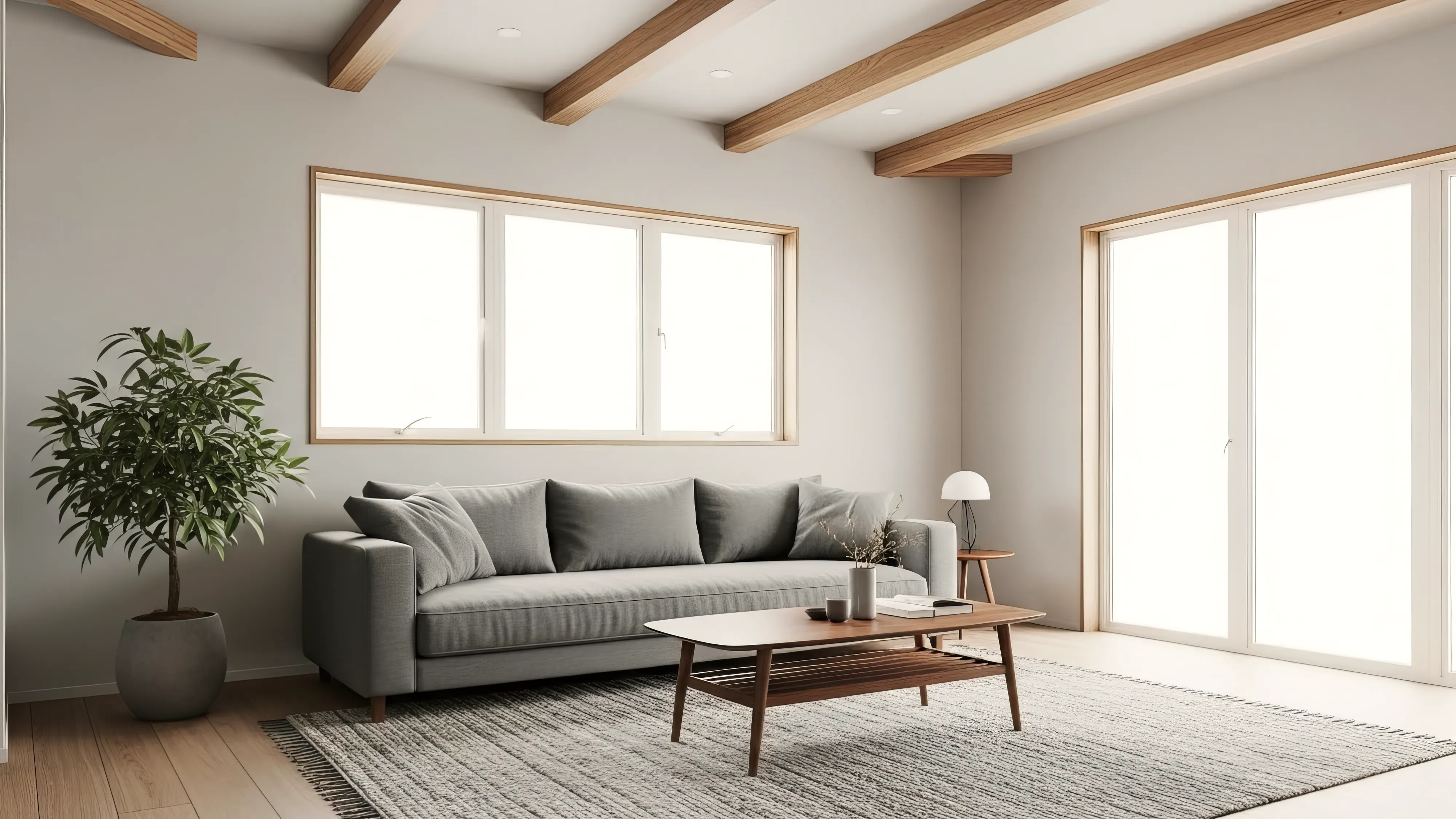 Wide panorama of a bright living room